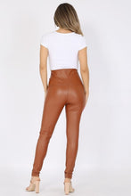 Load image into Gallery viewer, High waisted Brown Pleather Pants
