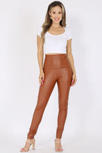 Load image into Gallery viewer, High waisted Brown Pleather Pants
