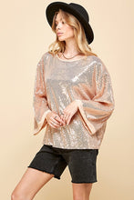 Load image into Gallery viewer, SOLID SEQUIN ROUND NECK TOP
