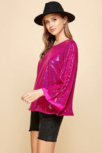 Load image into Gallery viewer, SOLID SEQUIN ROUND NECK TOP

