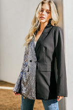 Load image into Gallery viewer, Sequin Color Block Hot Blazer

