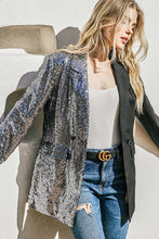 Load image into Gallery viewer, Sequin Color Block Hot Blazer
