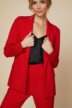 Load image into Gallery viewer, RED KNIT LONG SLEEVE BLAZER

