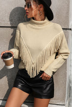 Load image into Gallery viewer, Tassel Front Long Sleeve Pullover Sweater
