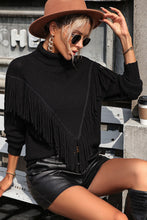 Load image into Gallery viewer, Tassel Front Long Sleeve Pullover Sweater
