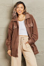 Load image into Gallery viewer, Cozy Girl Full Size Button Down Shacket
