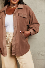 Load image into Gallery viewer, Cozy Girl Full Size Button Down Shacket
