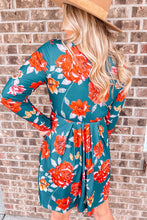 Load image into Gallery viewer, Floral Long Sleeve Pleated Detail Dress
