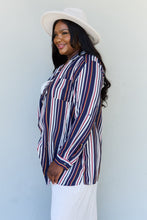 Load image into Gallery viewer, Striped Cardigan in Multi Navy
