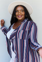 Load image into Gallery viewer, Striped Cardigan in Multi Navy
