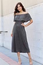 Load image into Gallery viewer, Off The Shoulder Midi Dress in Black
