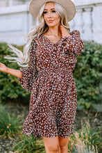 Load image into Gallery viewer, Printed Balloon Sleeve V-Neck Dress
