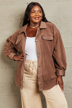 Load image into Gallery viewer, Cozy Girl Full Size Button Down Shacket
