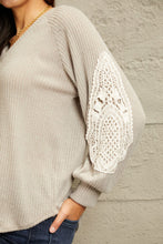 Load image into Gallery viewer, Sew In Love Full Size Lace Patch Detail Sweater
