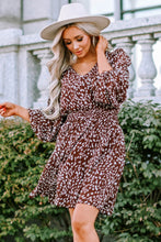 Load image into Gallery viewer, Printed Balloon Sleeve V-Neck Dress
