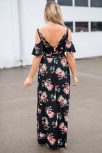 Load image into Gallery viewer, Black Floral Maxi Dress
