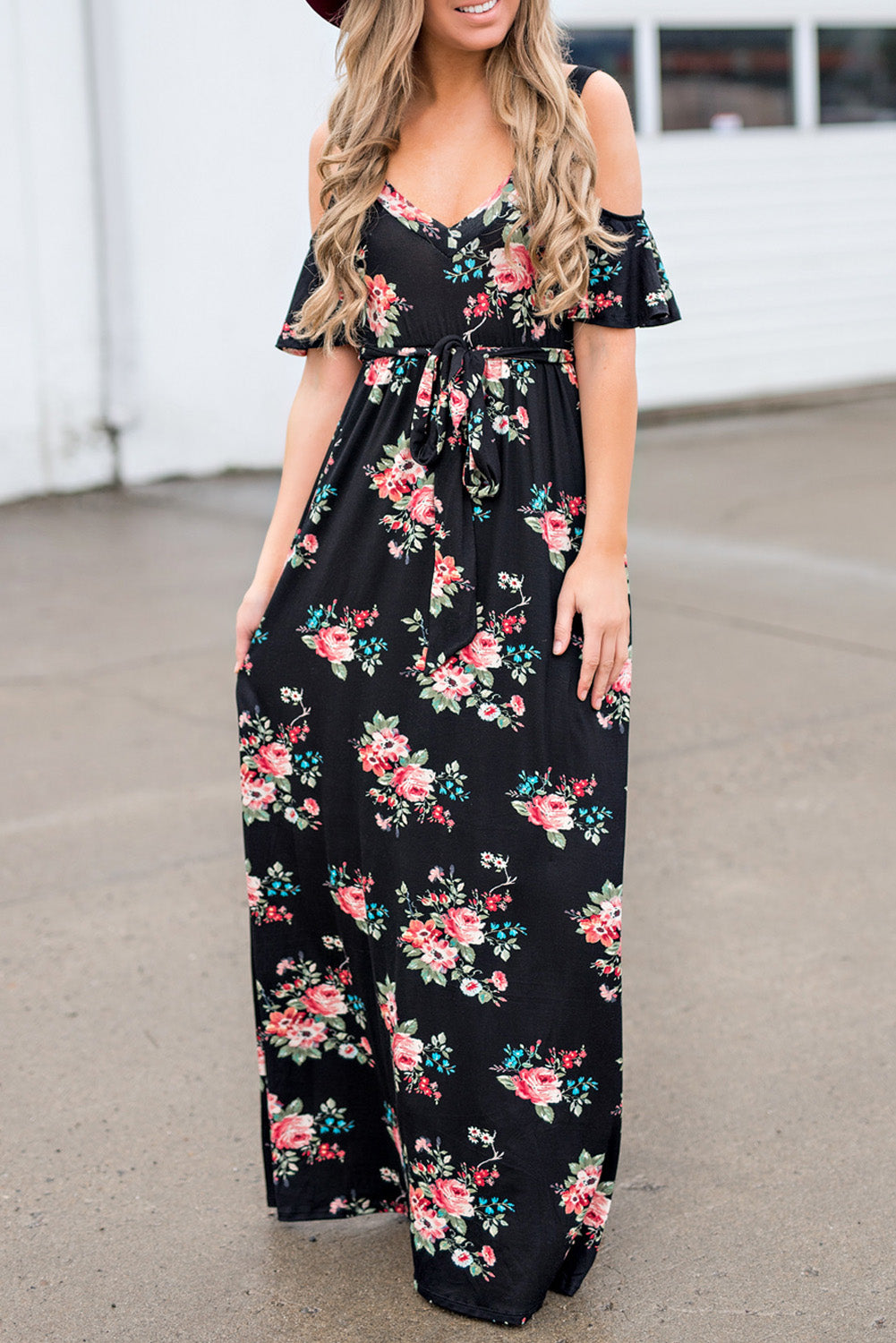 Black Floral Maxi Dress