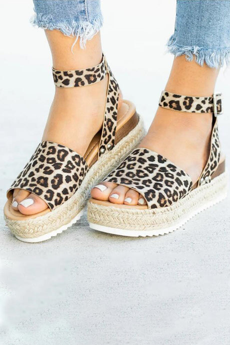 Leopard Platfrom sandals - Believe Inspire Beauty 