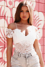 Load image into Gallery viewer, White Lace Off the Shoulder Bodysuit
