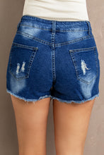 Load image into Gallery viewer, Lace Trim Denim Shorts

