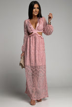 Load image into Gallery viewer, Pink Lace Maxi dress
