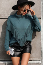 Load image into Gallery viewer, Tassel Front Long Sleeve Pullover Sweater

