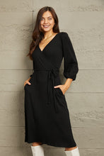 Load image into Gallery viewer, Surplice Flare Ruching Dress
