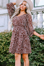 Load image into Gallery viewer, Printed Balloon Sleeve V-Neck Dress
