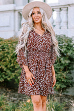 Load image into Gallery viewer, Printed Balloon Sleeve V-Neck Dress
