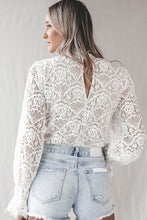 Load image into Gallery viewer, White lace V neck bodysuit
