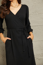 Load image into Gallery viewer, Surplice Flare Ruching Dress
