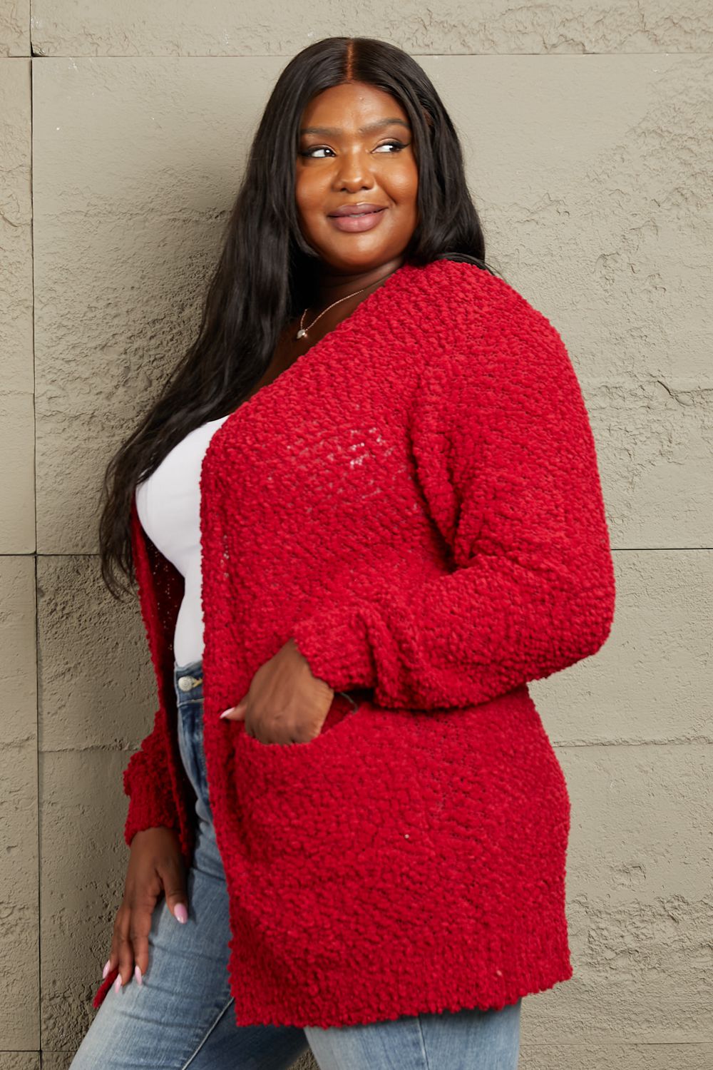 Red Popcorn Cardigan – Believe Inspire Beauty