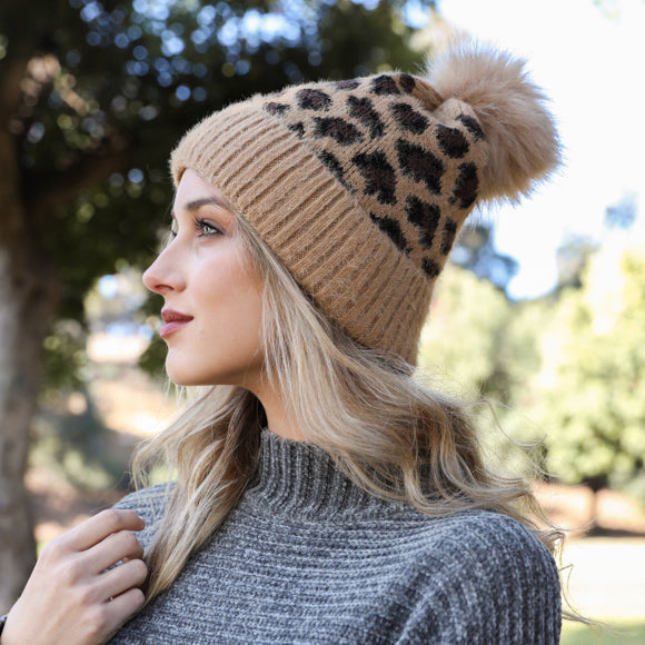Brown Leopard Winter Hat