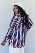 Load image into Gallery viewer, Striped Cardigan in Multi Navy
