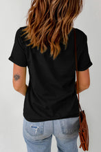 Load image into Gallery viewer, Graphic Cuffed Sleeve Round Neck Tee
