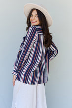 Load image into Gallery viewer, Striped Cardigan in Multi Navy
