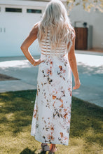 Load image into Gallery viewer, White Stripe and Floral Maxi Dress
